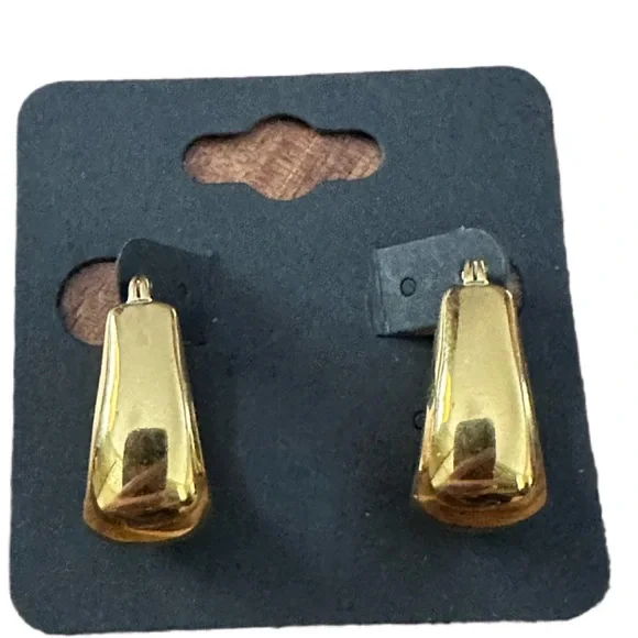 NAPIER Vintage Gold Tone Hoop Earrings - Picture 3 of 6